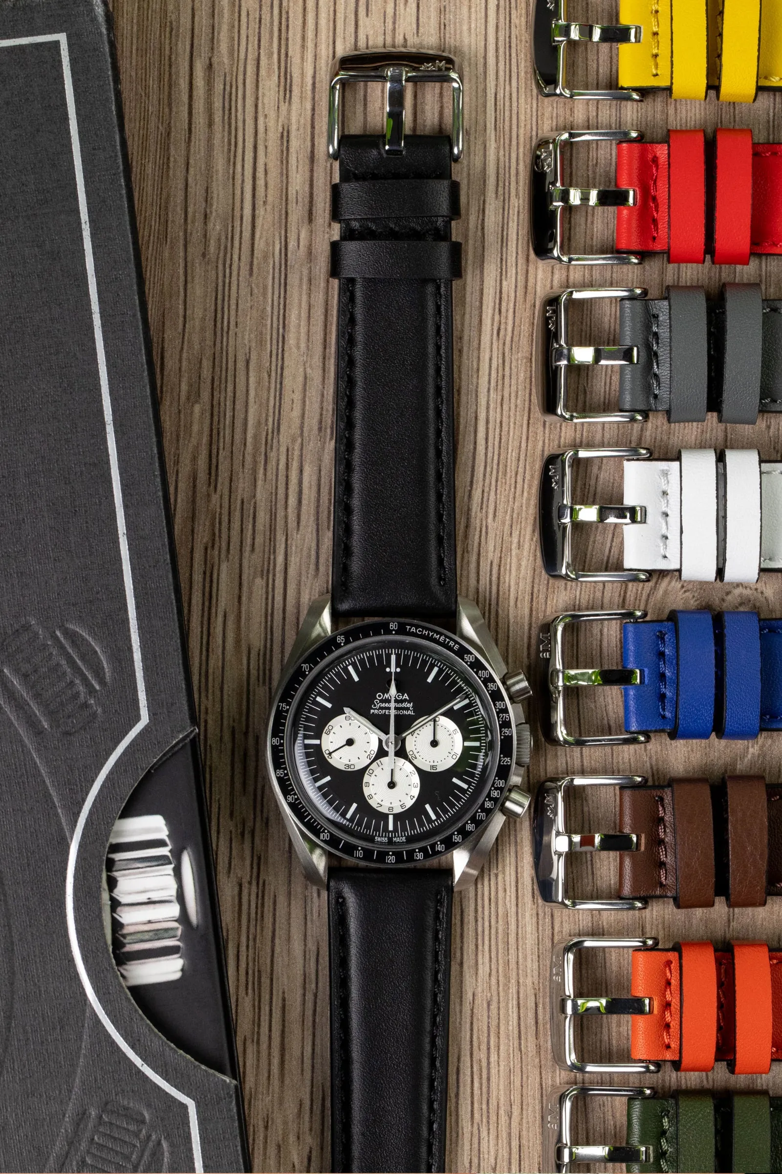 Morellato CROQUET Quick-Release Leather Watch Strap in BLACK