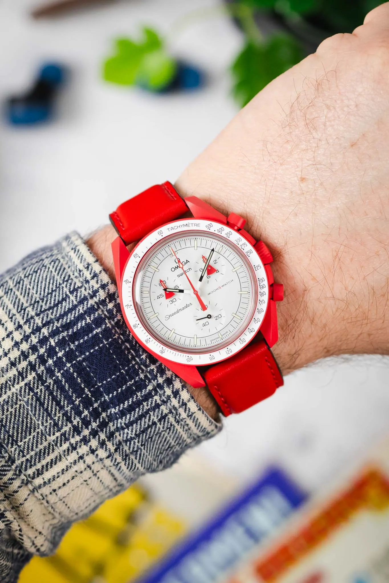 Morellato CROQUET Quick-Release Leather Watch Strap in RED