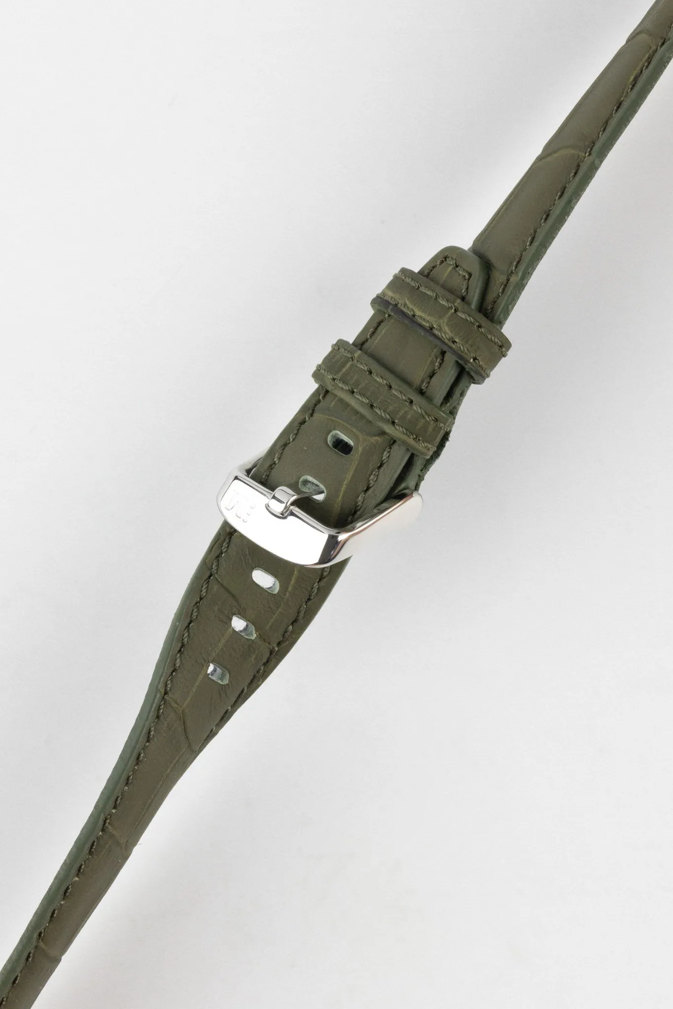 Morellato SOCCER Alligator-Embossed Calfskin Leather Watch Strap in GREEN