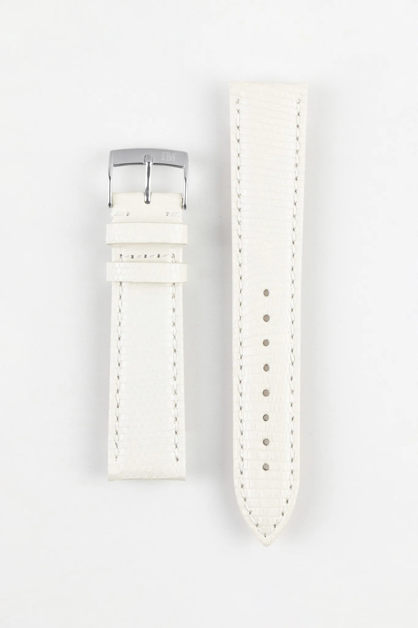 Morellato VIOLINO Genuine Lizard Skin Strap in WHITE