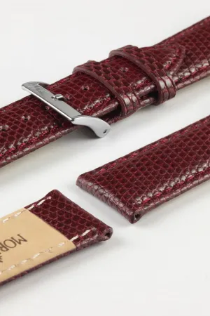 Morellato VIOLINO Genuine Lizard Skin Watch Strap in BURGUNDY