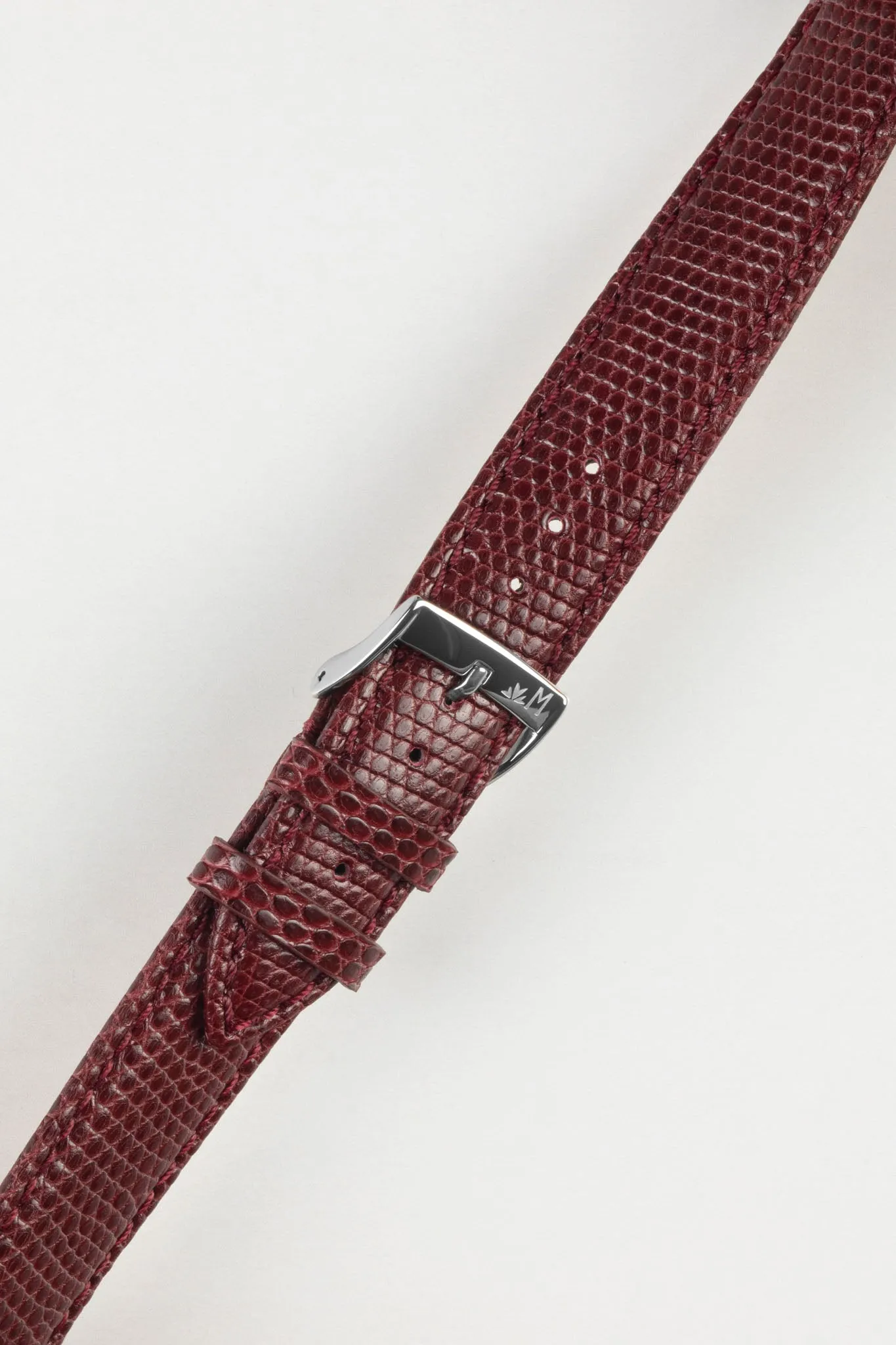 Morellato VIOLINO Genuine Lizard Skin Watch Strap in BURGUNDY