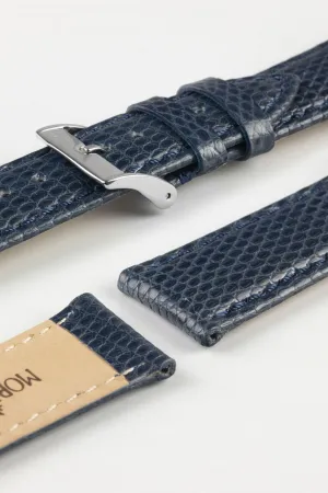 Morellato VIOLINO Genuine Lizard Skin Watch Strap in DARK BLUE