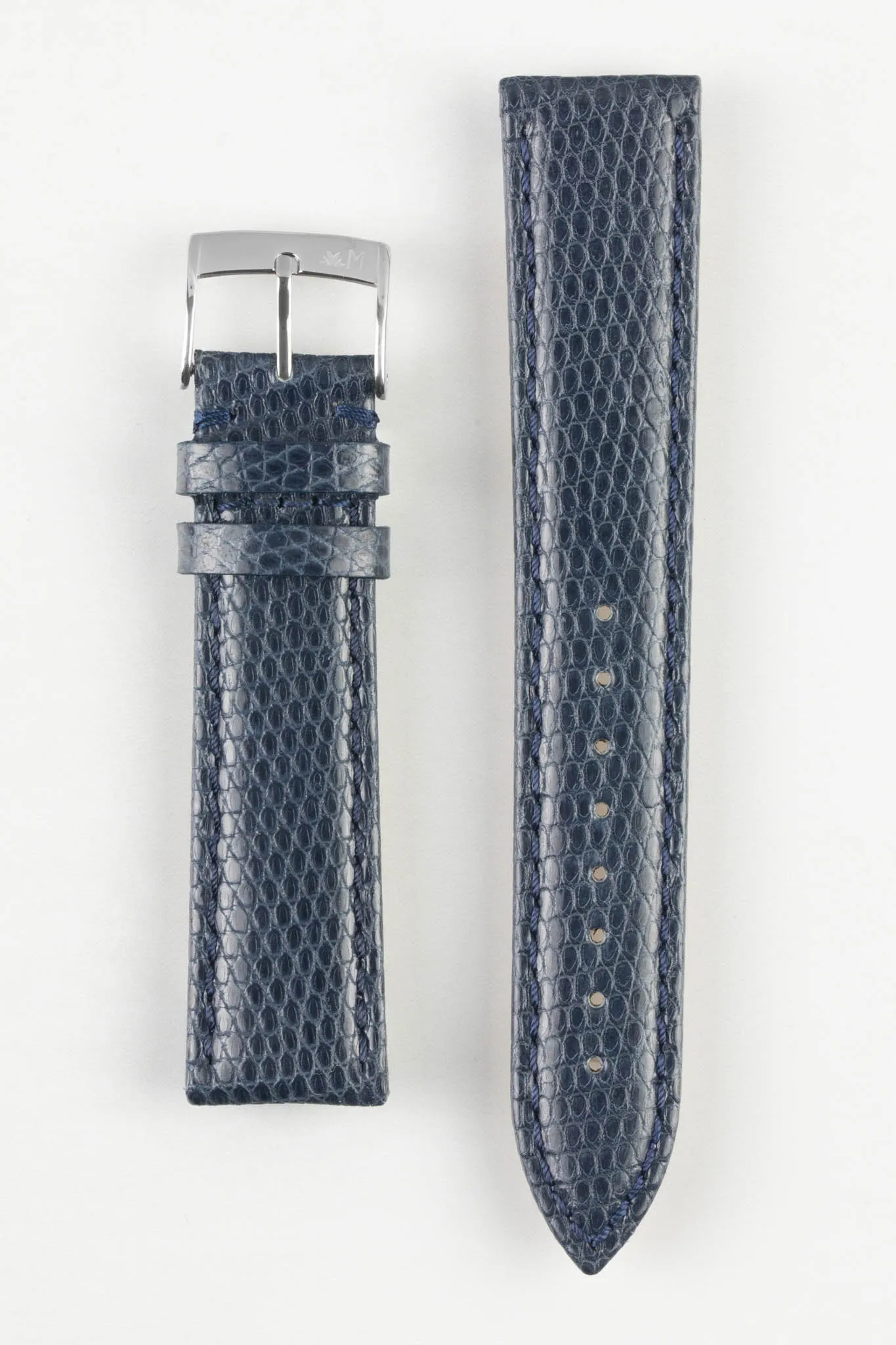 Morellato VIOLINO Genuine Lizard Skin Watch Strap in DARK BLUE
