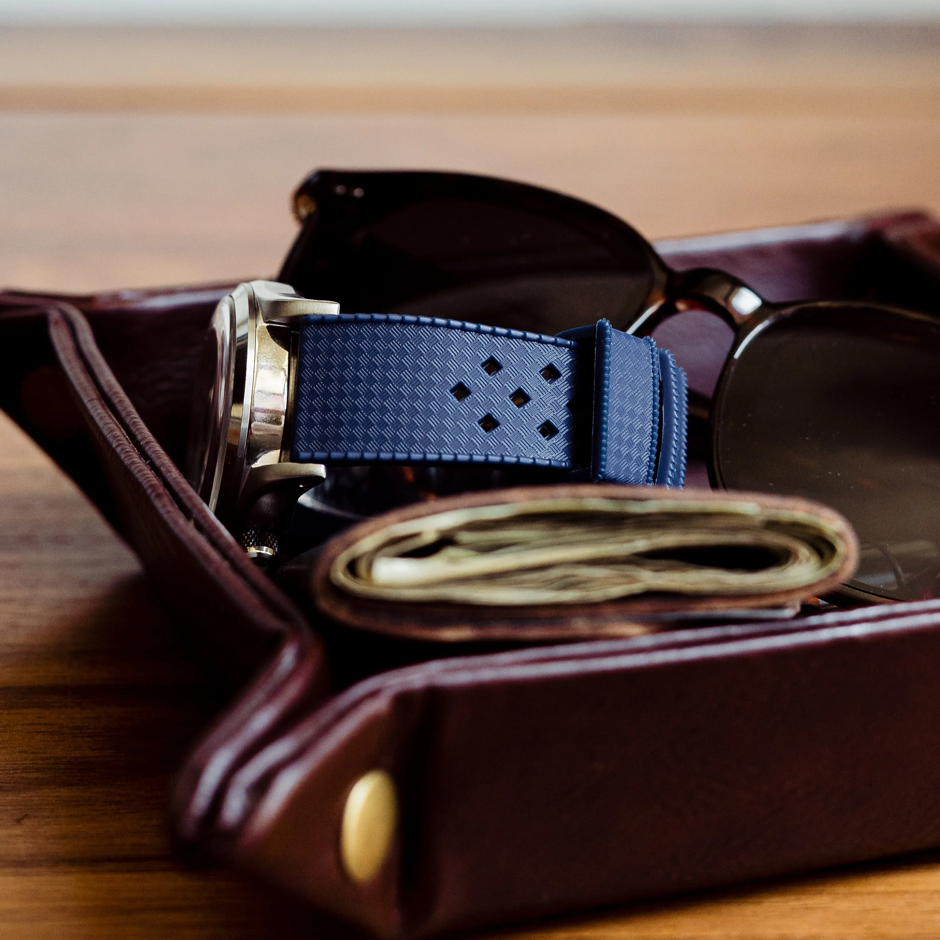 Navy Blue Tropical Style Watch Band