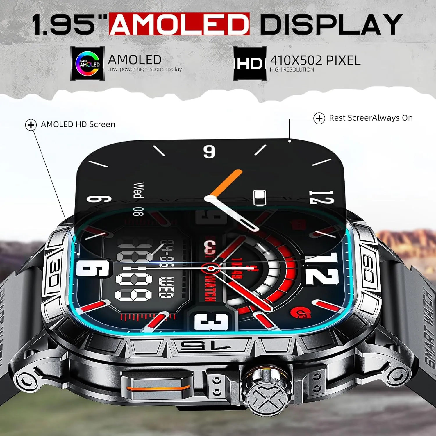 NEKTOM K63 Military Outdoor Sport Rugged Tactical Smartwatches