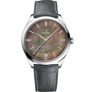 Omega De Ville Trésor 40 mm, white gold on leather strap