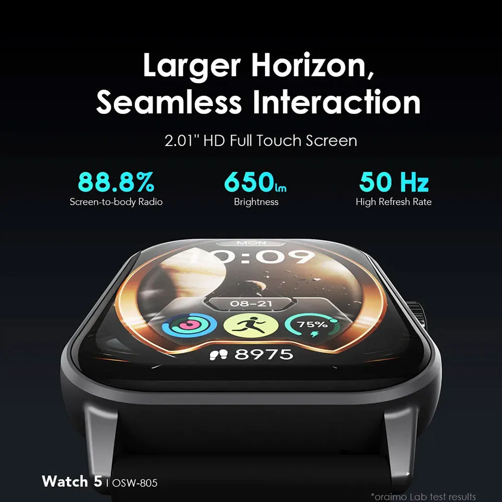 Oraimo Watch 5 OSW-805 Smart Watch Berry Gray Case With Berry Gray Silicone Strap