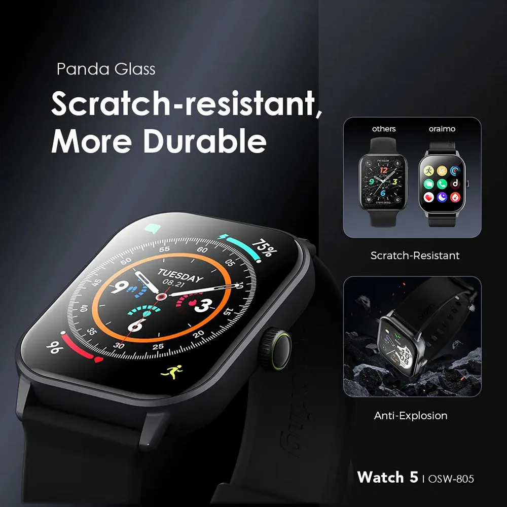 Oraimo Watch 5 OSW-805 Smart Watch Berry Gray Case With Berry Gray Silicone Strap
