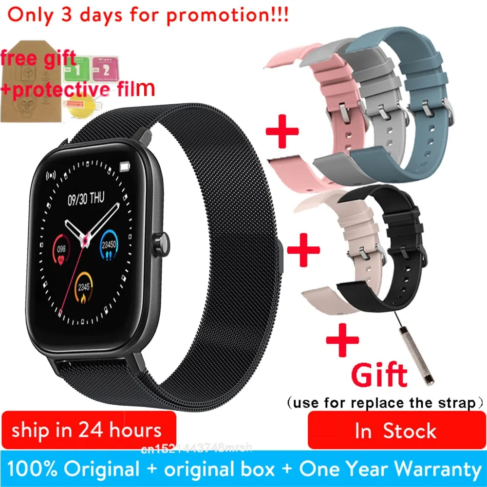 P8 1.4 inch Smart Watch Men Full Touch Smartwatch Fitness Tracker Blood Pressure Fitness Tracker Smart Clock Women Smartwatch.