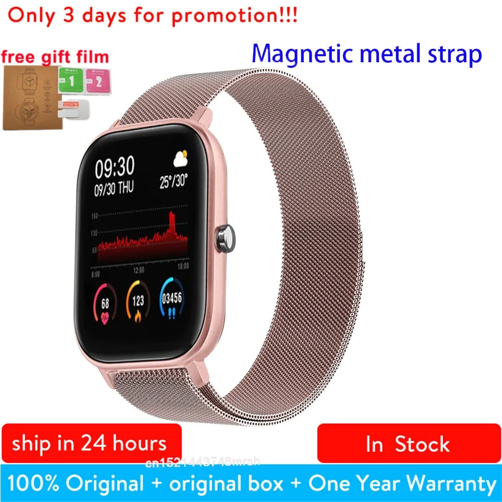 P8 1.4 inch Smart Watch Men Full Touch Smartwatch Fitness Tracker Blood Pressure Fitness Tracker Smart Clock Women Smartwatch.