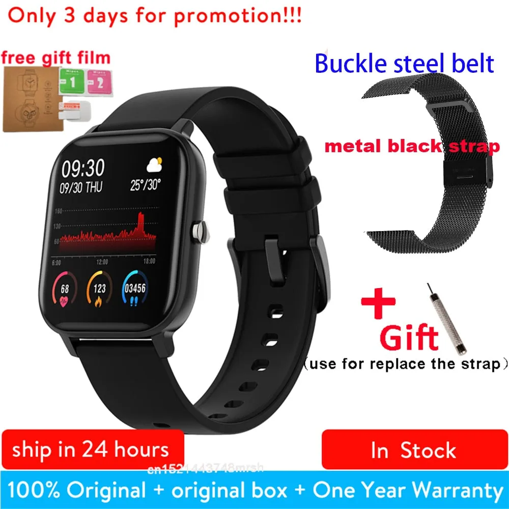 P8 1.4 inch Smart Watch Men Full Touch Smartwatch Fitness Tracker Blood Pressure Fitness Tracker Smart Clock Women Smartwatch.