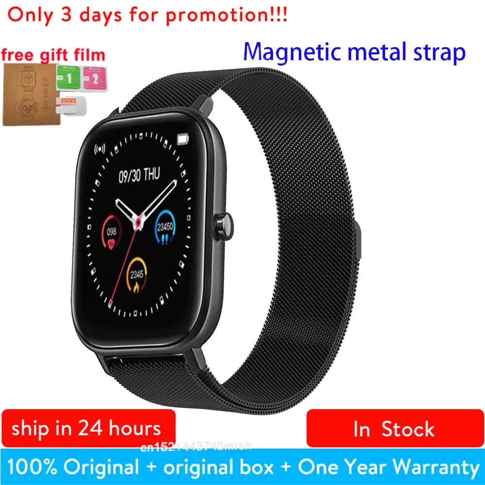 P8 1.4 inch Smart Watch Men Full Touch Smartwatch Fitness Tracker Blood Pressure Fitness Tracker Smart Clock Women Smartwatch.