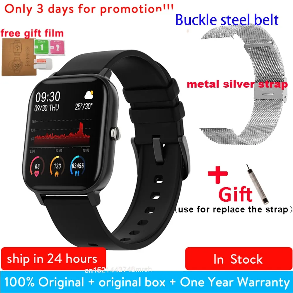 P8 1.4 inch Smart Watch Men Full Touch Smartwatch Fitness Tracker Blood Pressure Fitness Tracker Smart Clock Women Smartwatch.