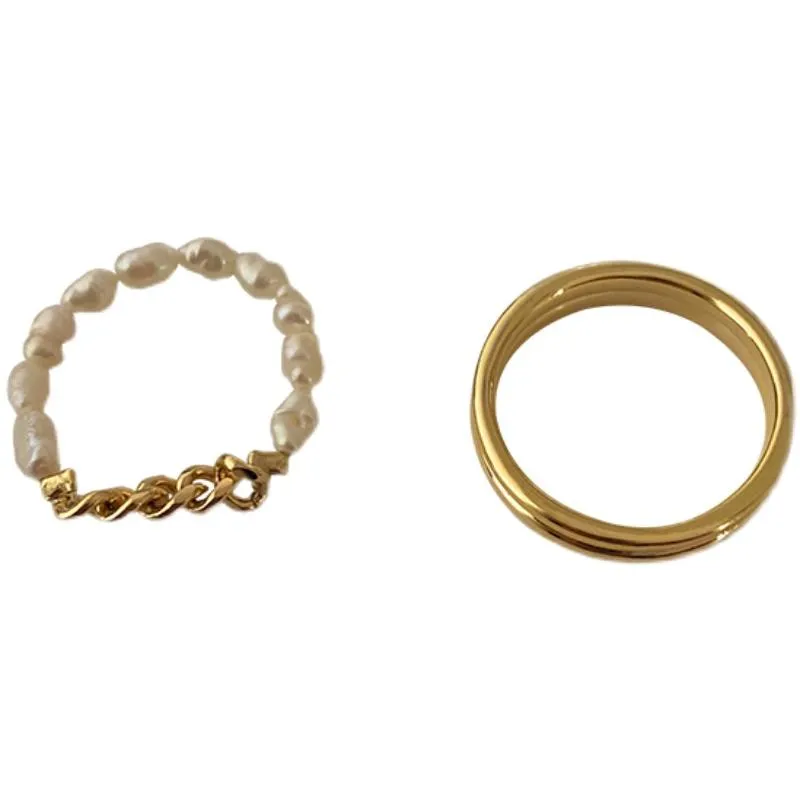 Pearl Chain Two-Piece Ring