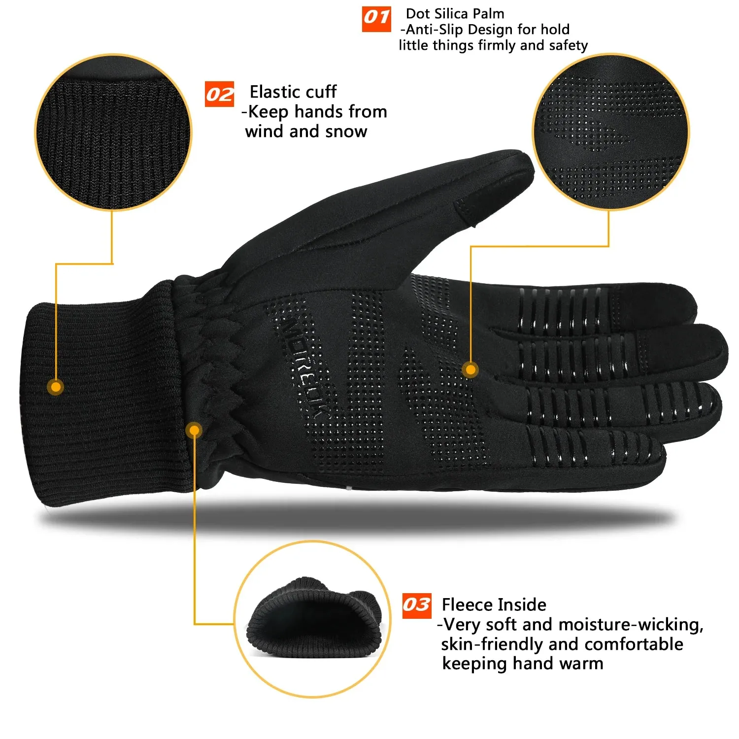 Polar Fleece Touchscreen Cycling Gloves - Non-Slip Sports Gear