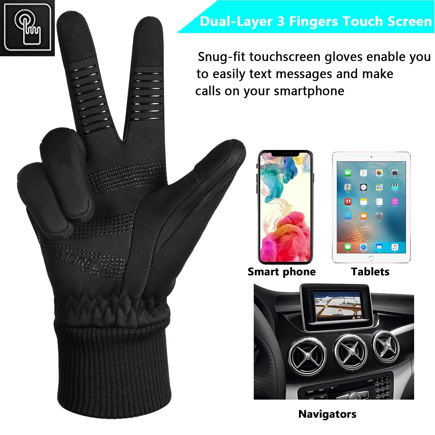 Polar Fleece Touchscreen Cycling Gloves - Non-Slip Sports Gear