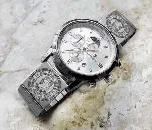 POW MIA Engraved Band for 22mm 24mm 25mm Lugs Traditional Casual Luxury and Smartwatches Silver Color Stainless Steel Bracelet Strap PM1