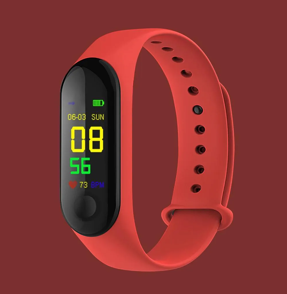 Proffesional Smart Sport Watch With  Band Blood Pressure Monitor and Bracelet M3Plus Wristband for Men and Women In Modern Design