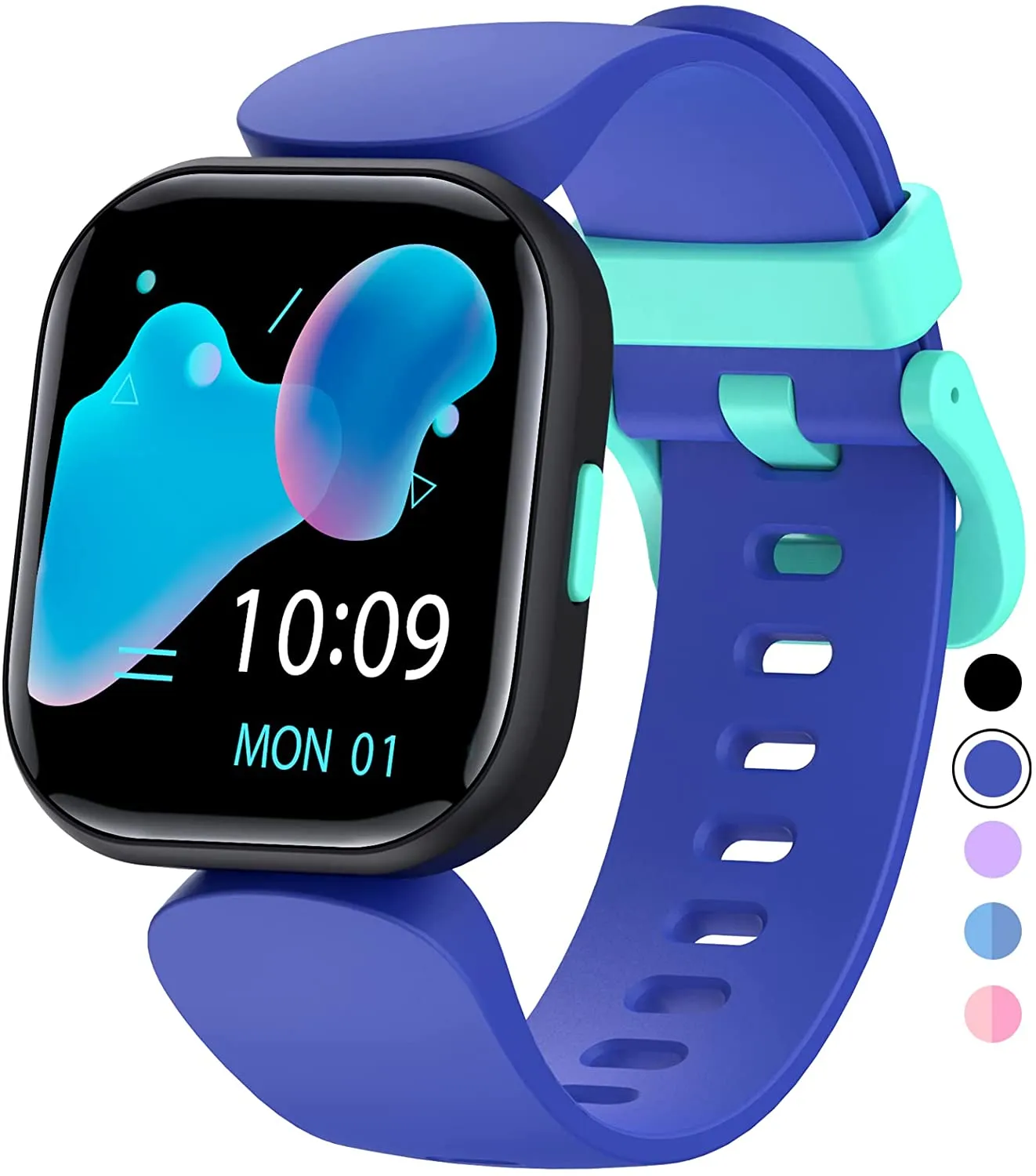 QOOGOT Kids Smart Watch for Boys Girls,Health Fitness Tracker with Heart Rate Sleep Monitor,19 Sport Modes Activity Tracker with Pedometer Steps Calories Counter,Waterproof Alarm Clock Kids Gift