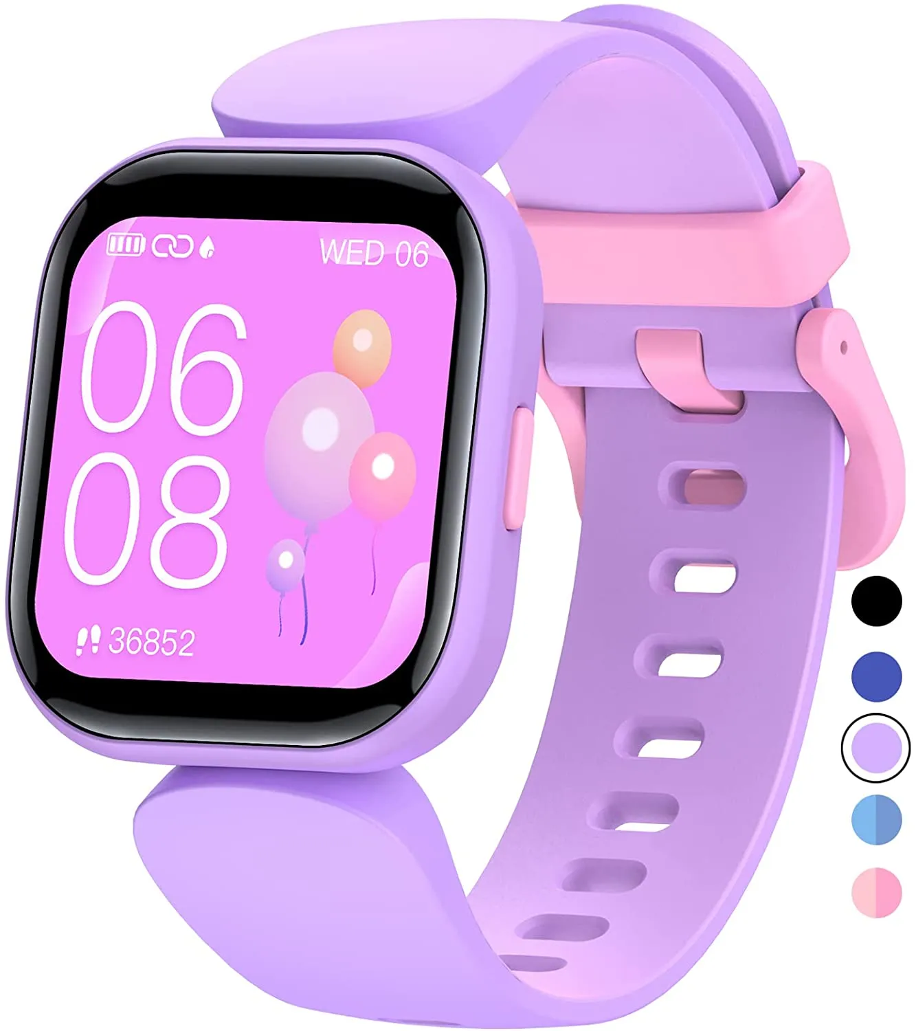 QOOGOT Kids Smart Watch for Boys Girls,Health Fitness Tracker with Heart Rate Sleep Monitor,19 Sport Modes Activity Tracker with Pedometer Steps Calories Counter,Waterproof Alarm Clock Kids Gift