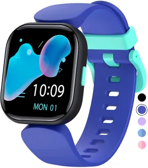 QOOGOT Kids Smart Watch for Boys Girls,Health Fitness Tracker with Heart Rate Sleep Monitor,19 Sport Modes Activity Tracker with Pedometer Steps Calories Counter,Waterproof Alarm Clock Kids Gift