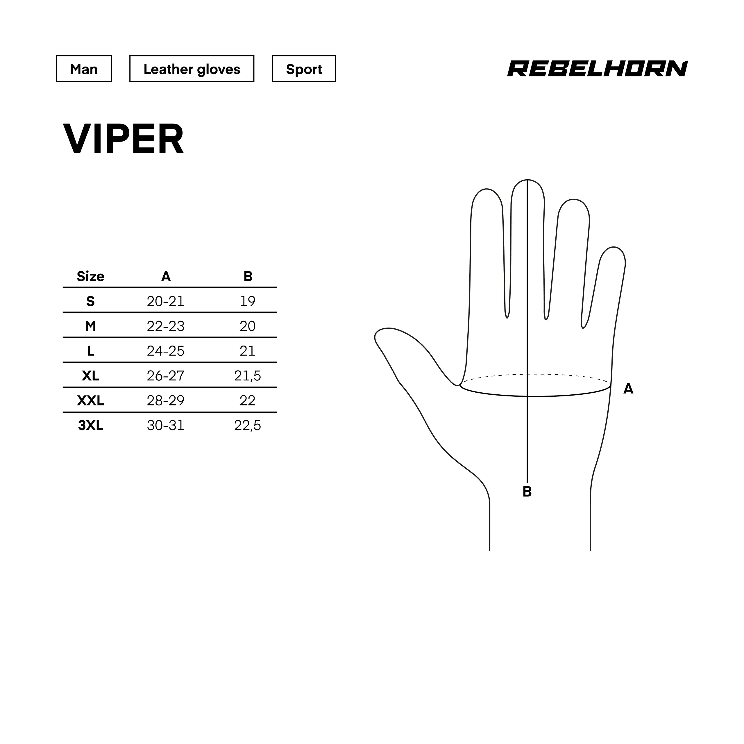 Rebelhorn Viper Black/Grey/Fluo Red Motorcycle Gloves
