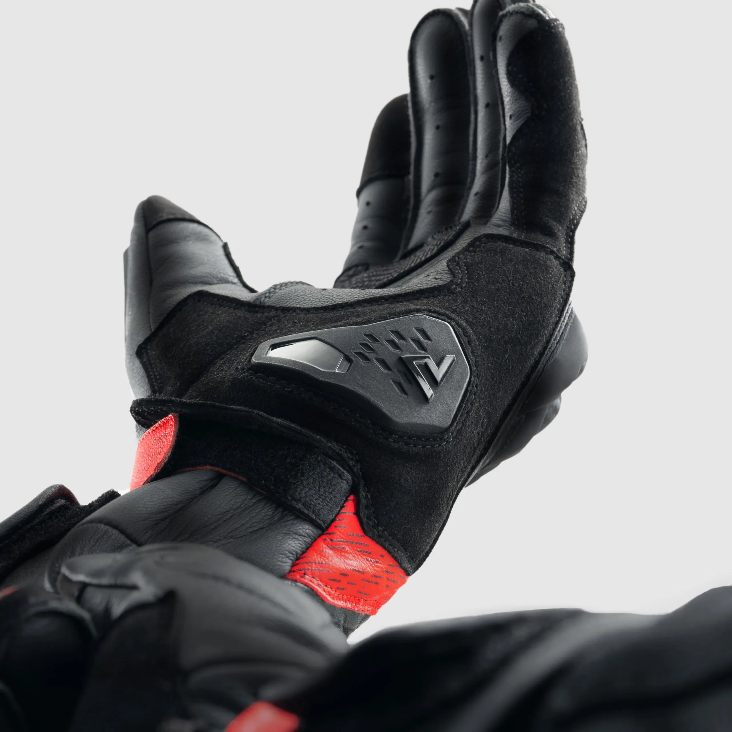 Rebelhorn Viper Black/Grey/Fluo Red Motorcycle Gloves