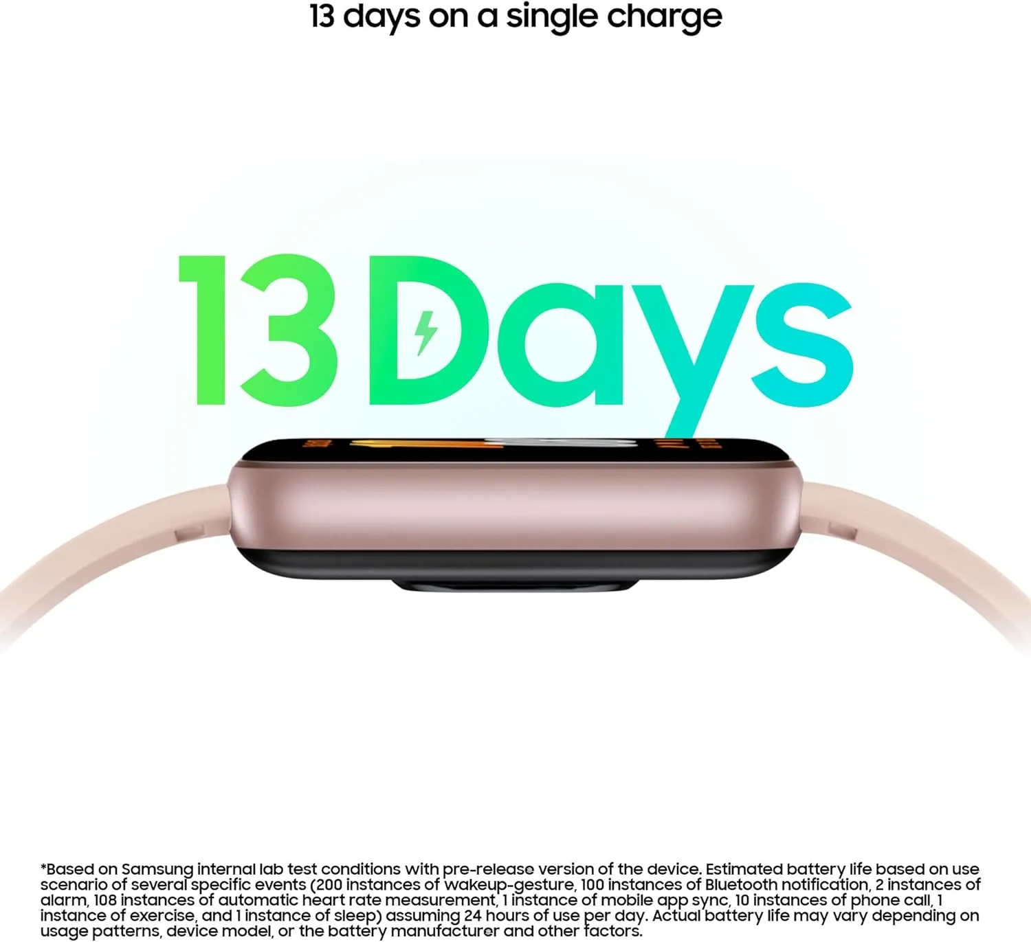 Samsung Galaxy Fit3 Smartwatch Pink Gold – 13-Day Battery Life, Sleep & Fitness Tracking [AU Version]
