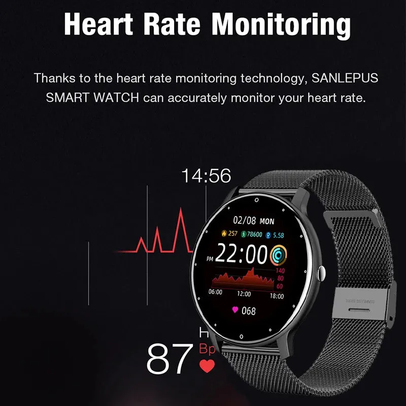 Samsung Smart Watch Full Touch Screen Sports Fitness Watch Blood Pressure Sleep Monitoring Fitness Tracker Android iOS pedometer