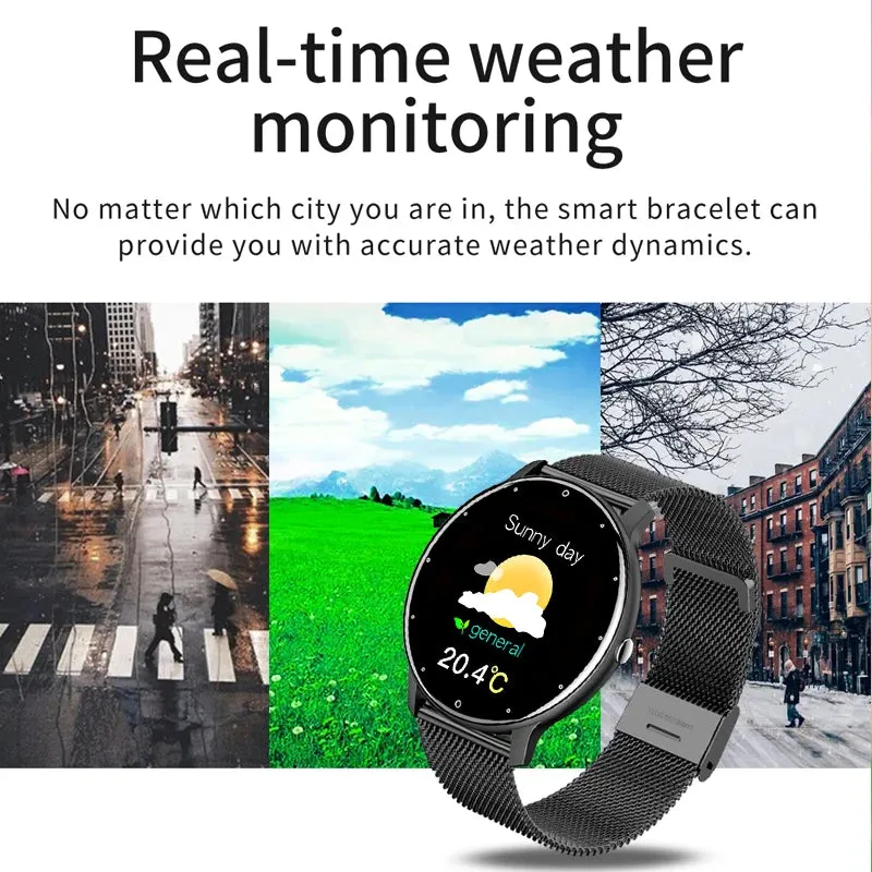 Samsung Smart Watch Full Touch Screen Sports Fitness Watch Blood Pressure Sleep Monitoring Fitness Tracker Android iOS pedometer