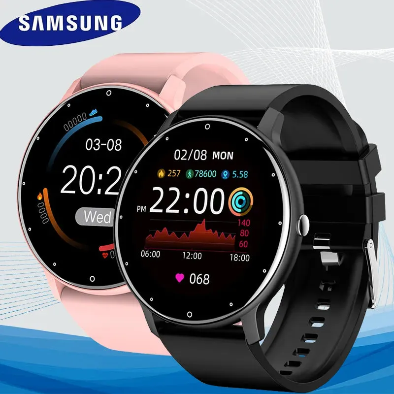 Samsung Smart Watch Full Touch Screen Sports Fitness Watch Blood Pressure Sleep Monitoring Fitness Tracker Android iOS pedometer
