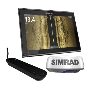 Simrad GO9 XSE Chartplotter Radar Bundle HALO20   Active Imaging 3-in-1 Transom Mount Transducer  C-MAP Discover Chart [000-15617-002]