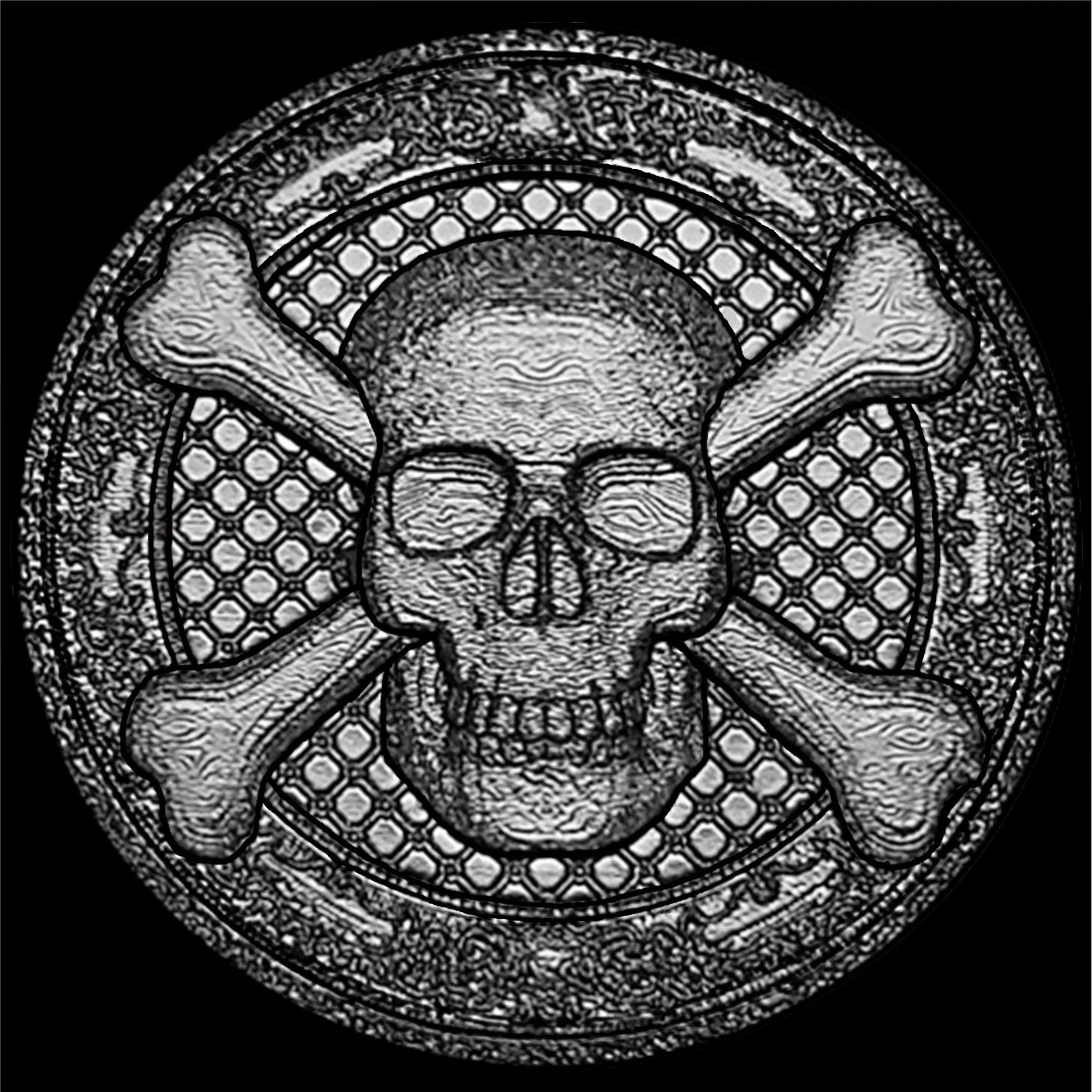 Skull Bones Engraved Watch Band for 22mm Width Lugs Traditional Casual Luxury and Smartwatches Black Color Stainless Steel Bracelet Strap SC3