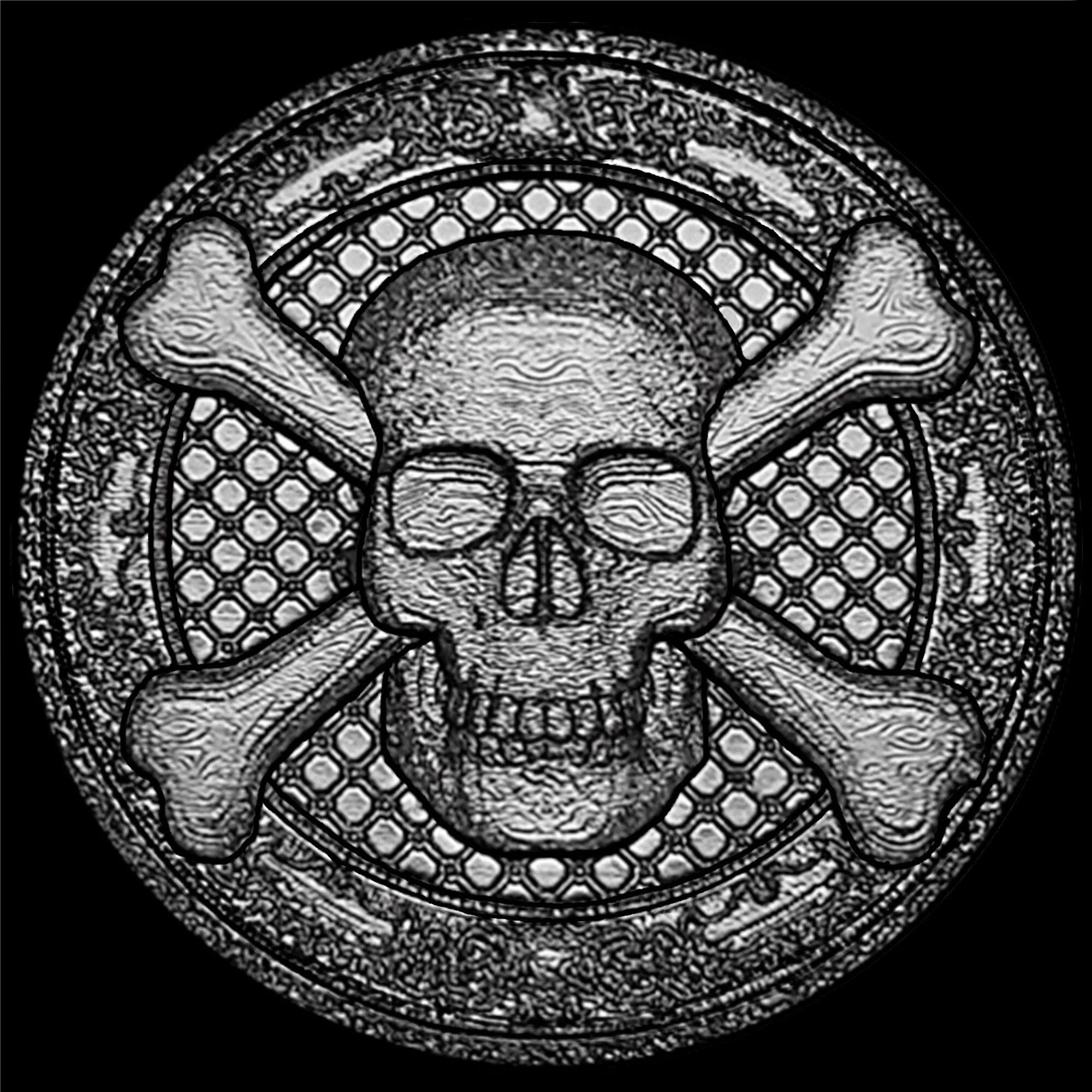 Skull Crossbones Engraved Watch Band for 20mm Width Lugs Traditional Casual Luxury and Smartwatches Black St Steel Strap Bracelet SC3 -A20