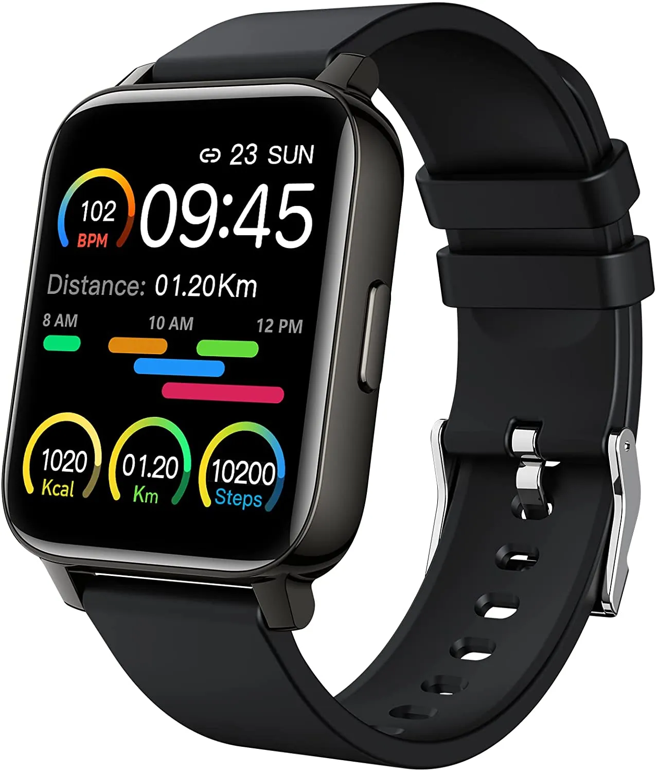 Smart Watch, 1.69 inch Fitness Tracker, Smartwatch with Heart Rate/Sleep Monitor, Calorie/Step Counter Activity Tracker, Stopwatch, Blood Oxygen Monitor, IP67 Waterproof Fitness Watch for Men