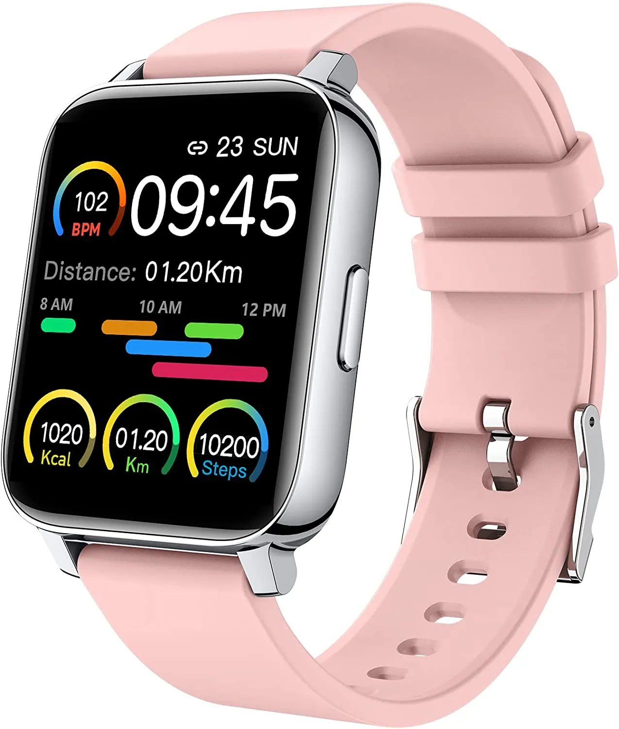 Smart Watch, 1.69 inch Fitness Tracker, Smartwatch with Heart Rate/Sleep Monitor, Calorie/Step Counter Activity Tracker, Stopwatch, Blood Oxygen Monitor, IP67 Waterproof Fitness Watch for Men