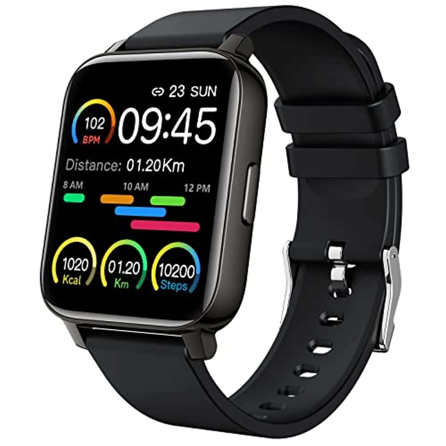 Smart Watch, 1.69 inch Fitness Tracker, Smartwatch with Heart Rate/Sleep Monitor, Calorie/Step Counter Activity Tracker, Stopwatch, Blood Oxygen Monitor, IP67 Waterproof Fitness Watch for Men
