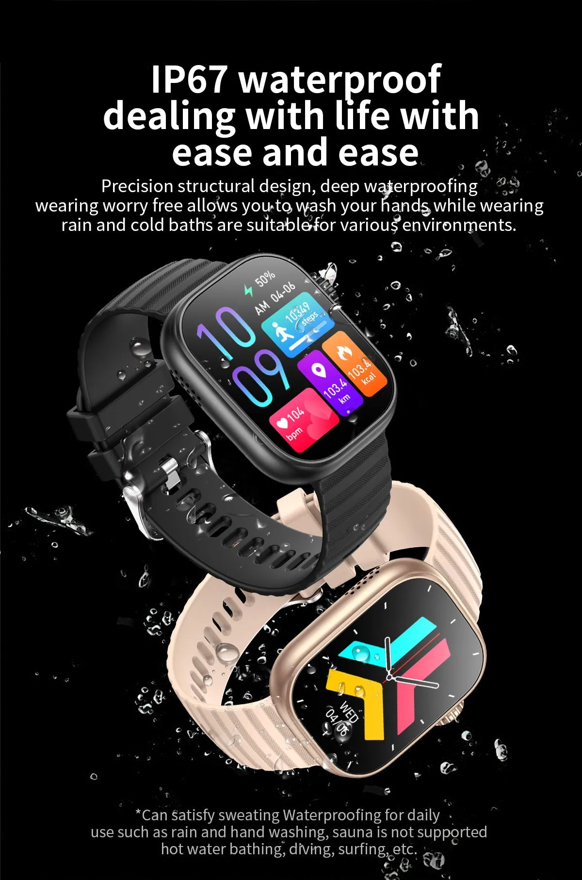 Smart Watch 2.01" Inch Heart Rate Blood Pressure Blood Oxygen Fitness Tracker for Women Men