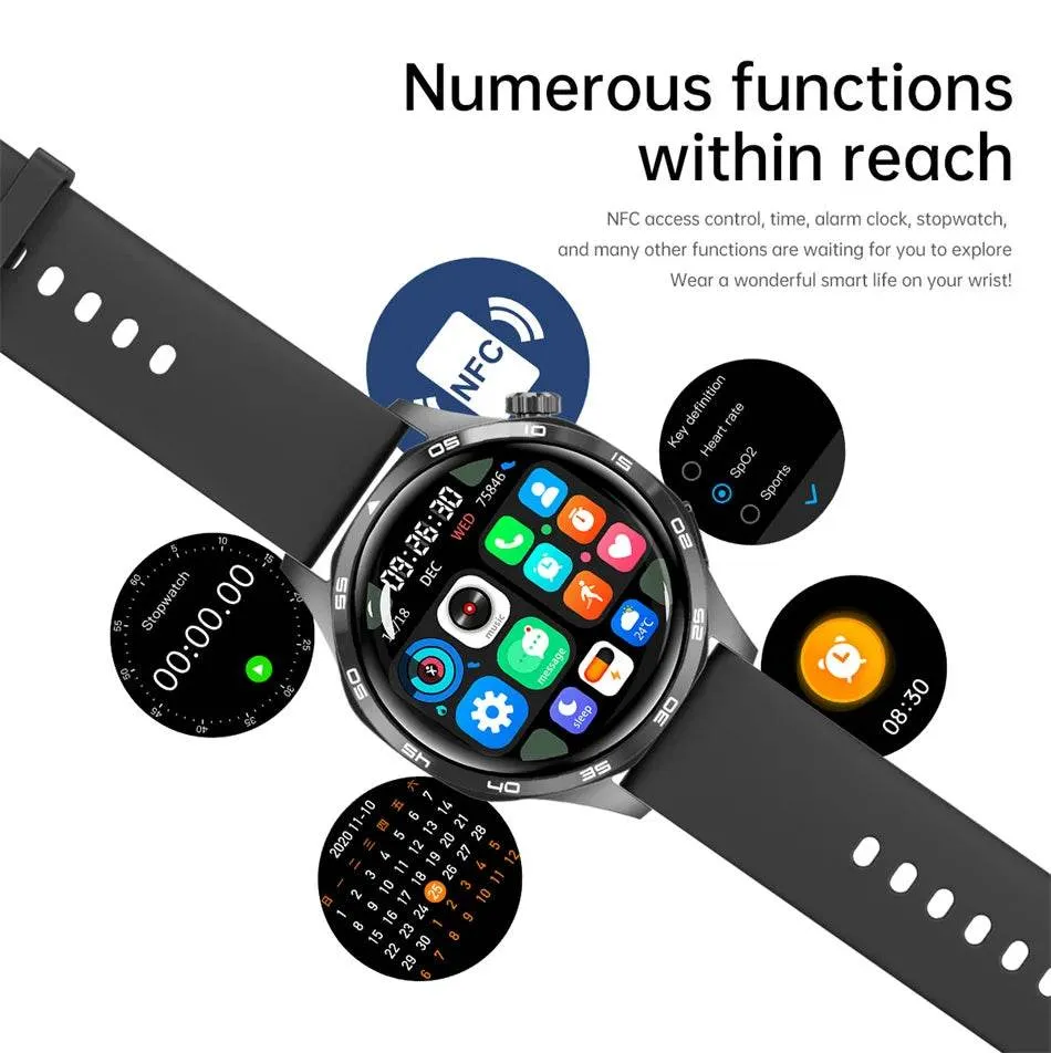 Smart Watch for HUAWEI GT5 Pro GPS NFC  Men 360*360 AMOLED Screen Heart rate Bluetooth Call IP67 Waterproof Man Smartwatch