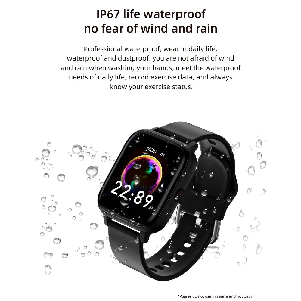 Smart Watch for Women, 1.69 Inch Smartwatch for Android/Ios, IP67 Waterproof Outdoor Fitness Tracker Smart Watches (Gold)