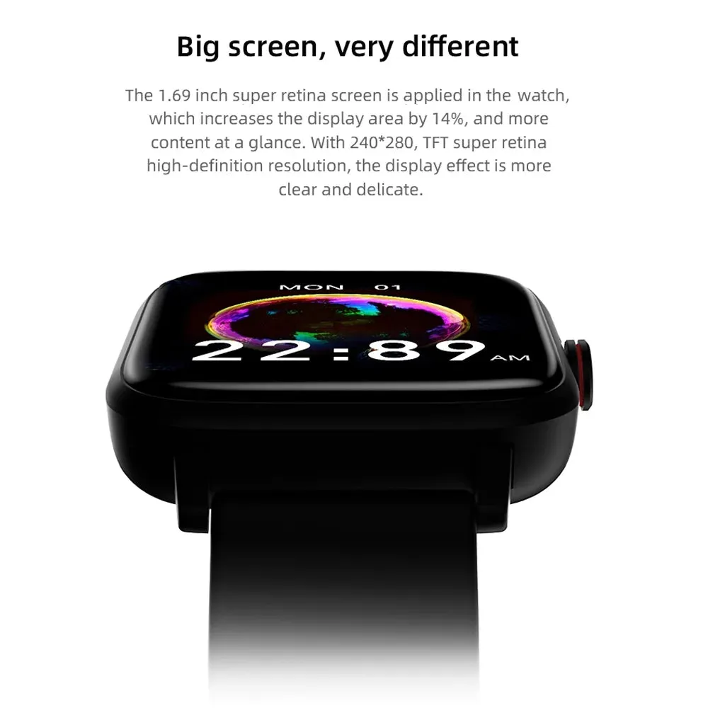 Smart Watch for Women, 1.69 Inch Smartwatch for Android/Ios, IP67 Waterproof Outdoor Fitness Tracker Smart Watches (Gold)