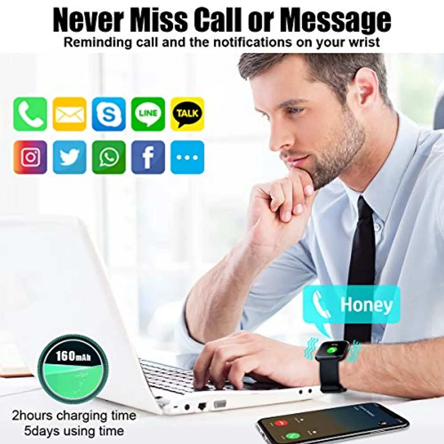 Smart Watch,Ip67 Waterproof Bluetooth Smartwatch for Android Phones,Sport Fitness Watch with Blood Pressure Oxygen Heart Rate Monitor Activity Tracker Compatiable for Android iOS Women Men Black