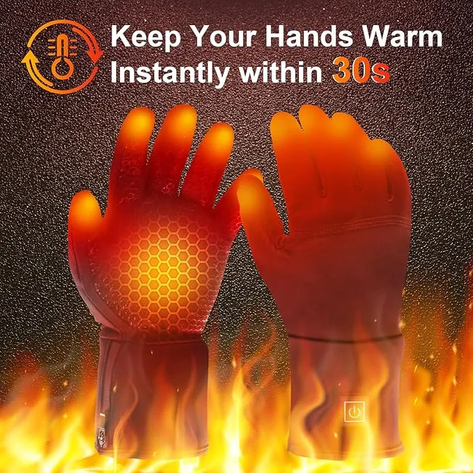 SoulBay Electric Heated Gloves for Men Women with Rechargeable Battery Pack 3 Adjustable Temp Mode 149°F Max, Touch Screen Water Resistant Thermal Gloves for Outdoor Cycling Skiing Winter Gear