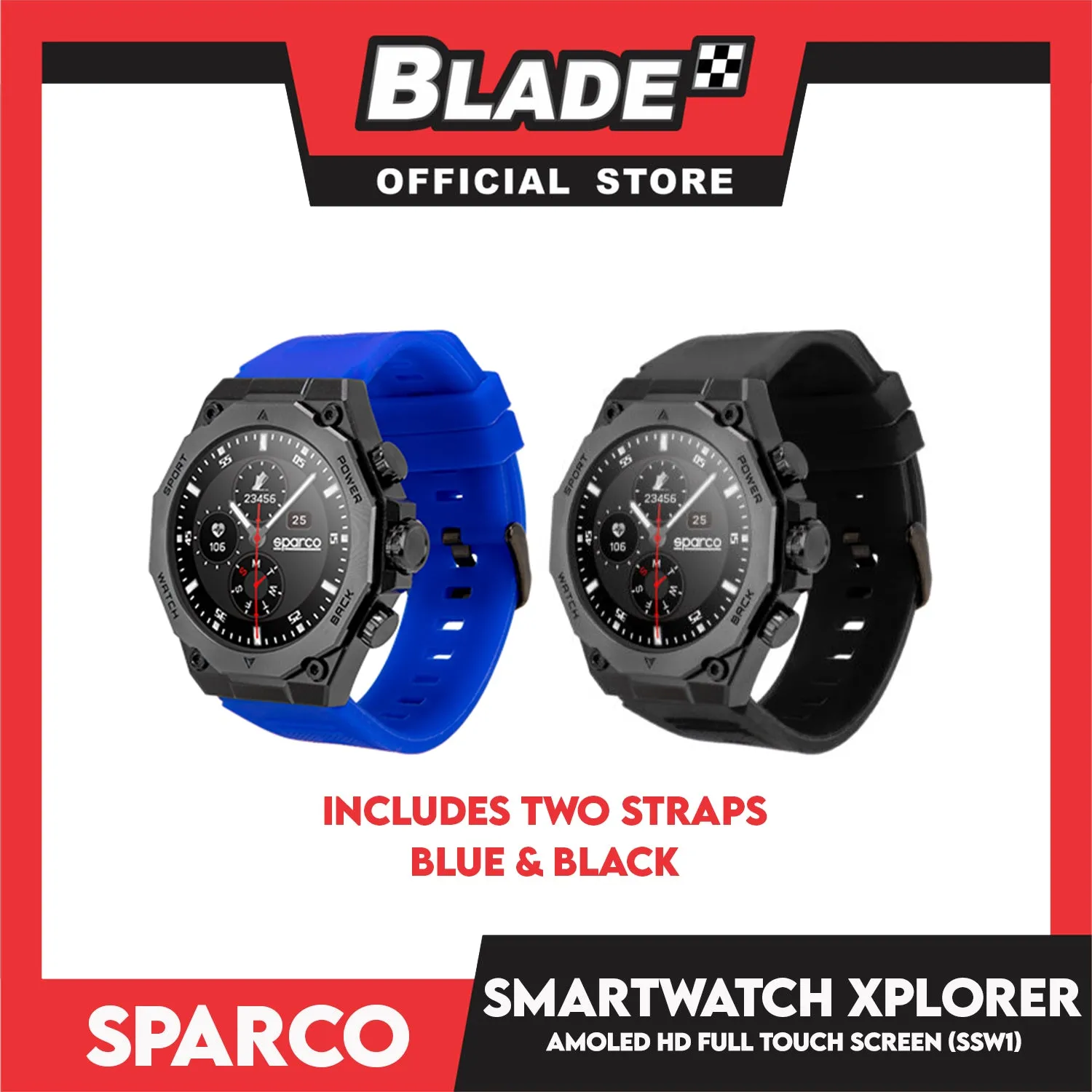 Sparco Smartwatch Xplorer (SSW1) Multifunctional Amoled HD Full Touch Screen