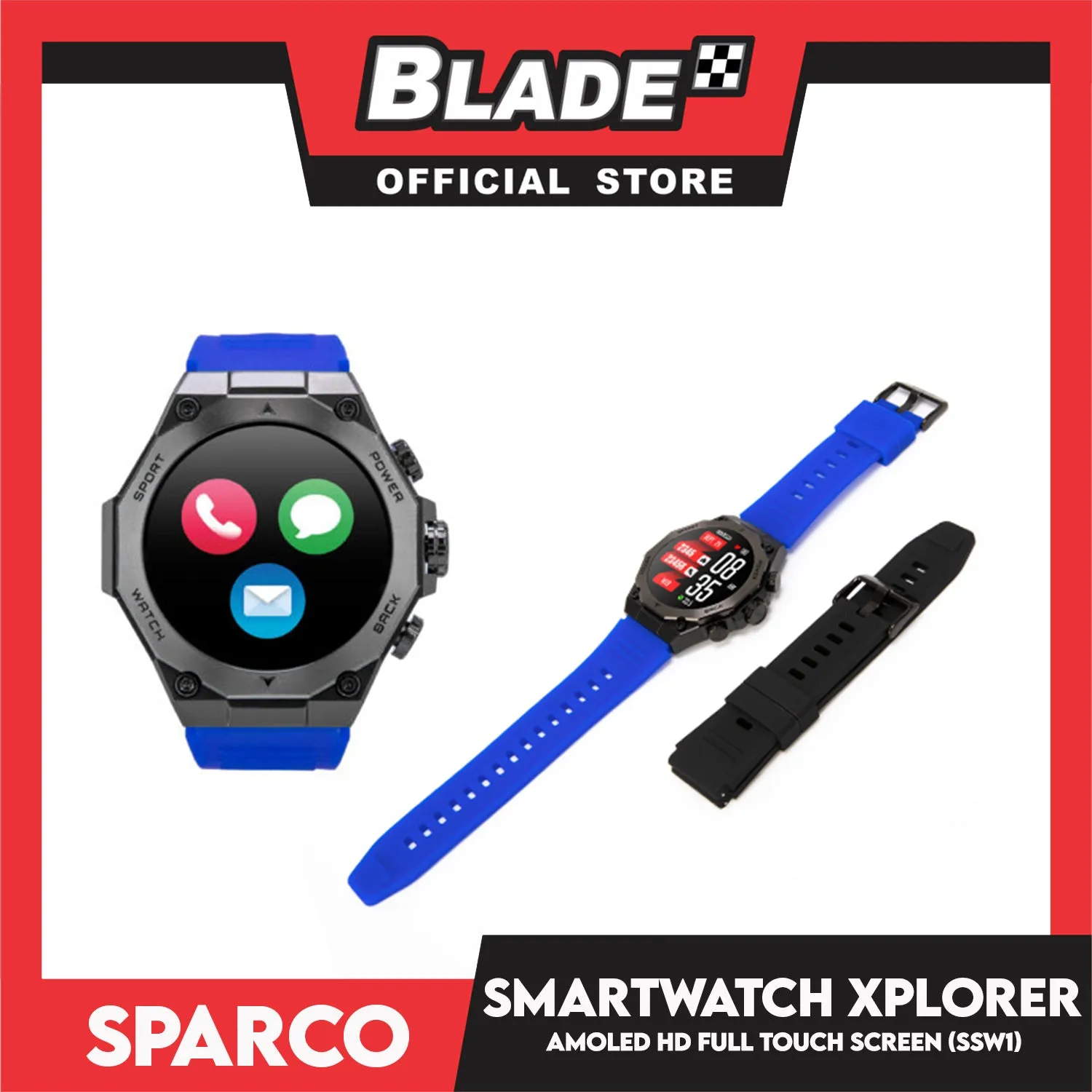 Sparco Smartwatch Xplorer (SSW1) Multifunctional Amoled HD Full Touch Screen