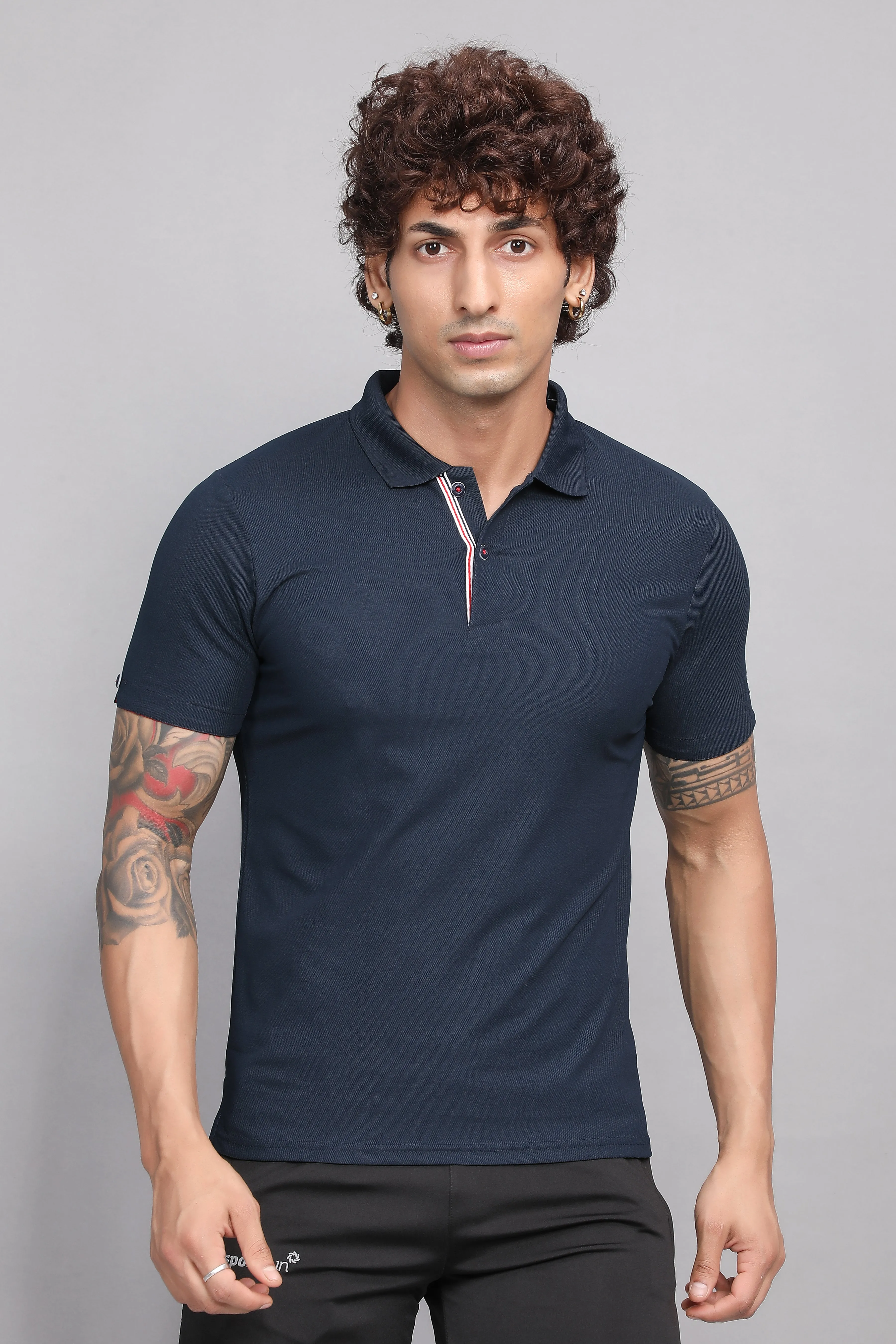 Sport Sun Max Polo Navy Blue T-shirt for Men