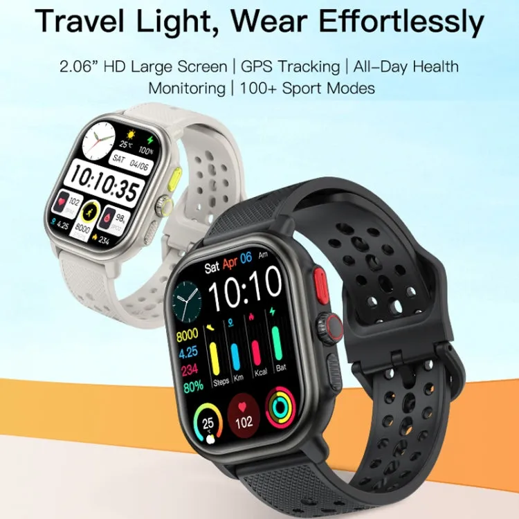 Sports Smart Watch 2.06 Inch Ultra HD AMOLED Screen Bluetooth Talking Watch(White)