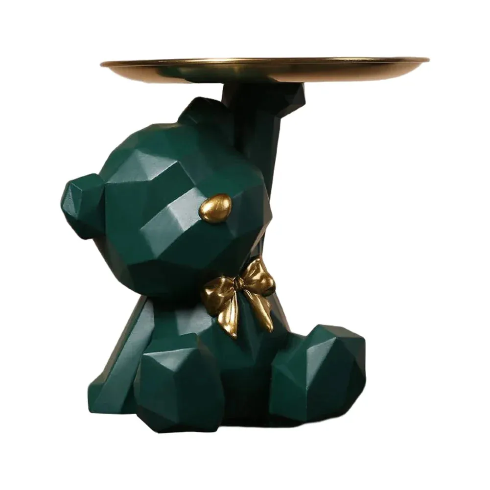 Storage Sculpture Entrance Crafts Geometric Bear Resin Desk Decoration Candy Sundries Household Supplies for Office Coffee Shop