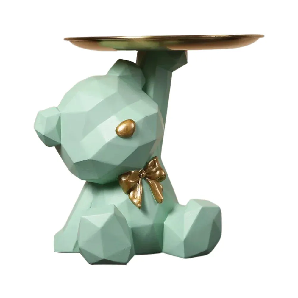 Storage Sculpture Entrance Crafts Geometric Bear Resin Desk Decoration Candy Sundries Household Supplies for Office Coffee Shop